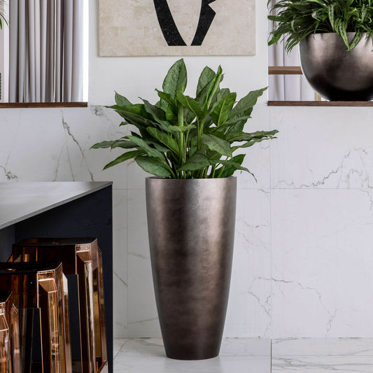Baq Metallic Silver leaf Globe Matt Coffee s vložkou