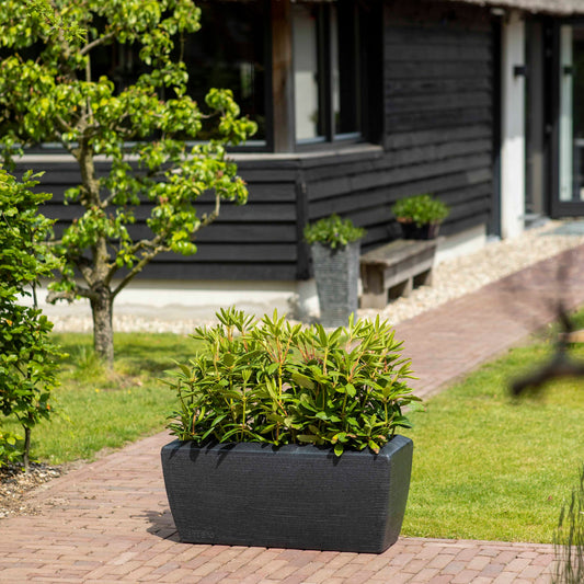 Capi Arc Granite Planter Rectangle Anthracite