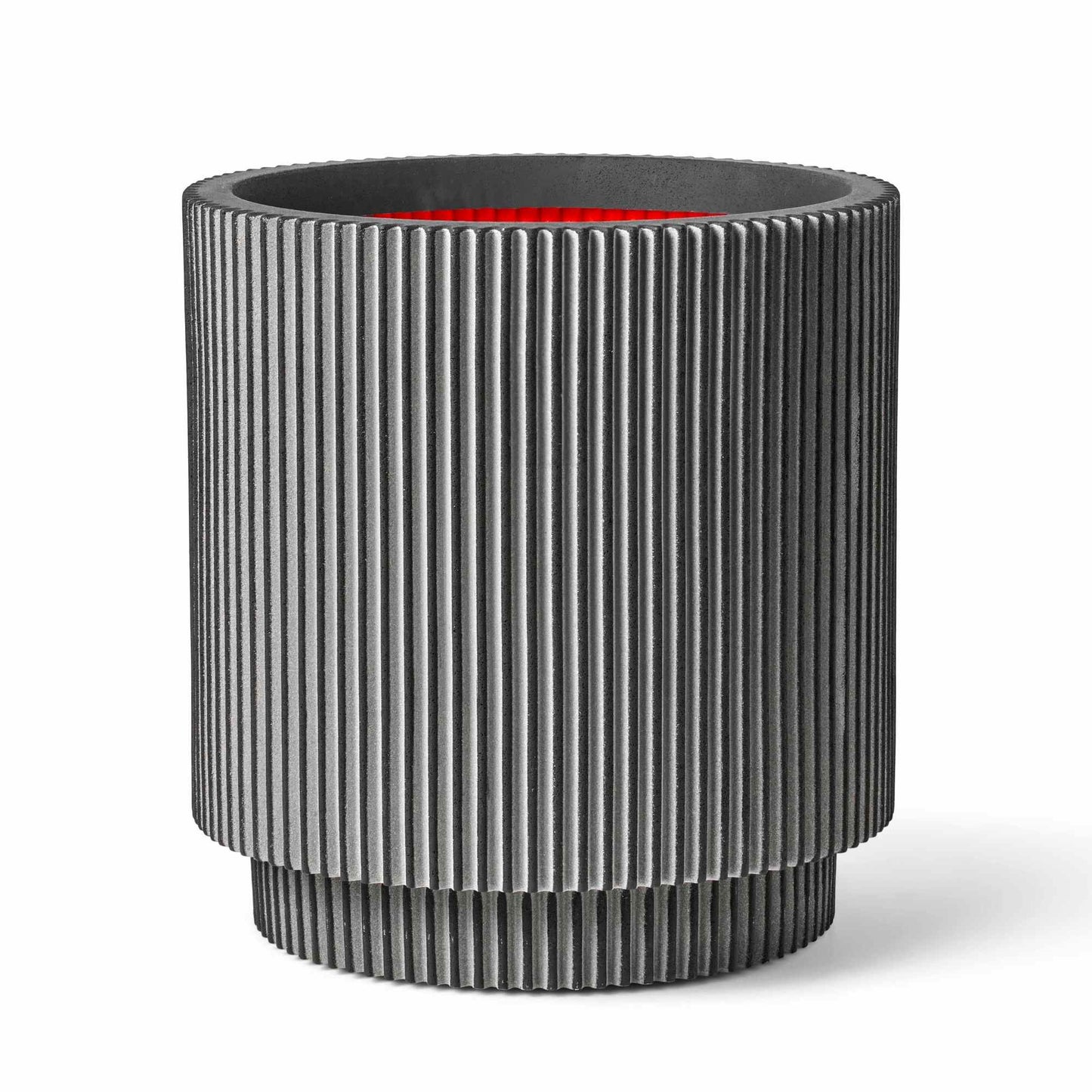 Capi Nature Groove NL Vase Cylinder Anthracite