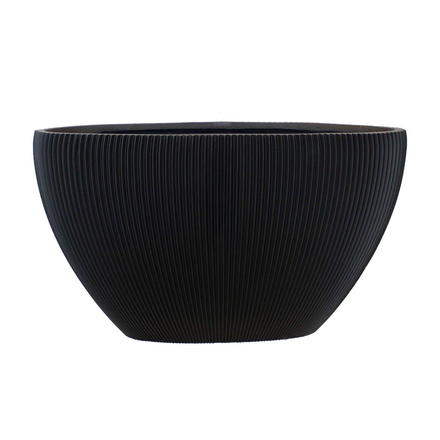 Capi Nature Groove Planter Oval Intense Black