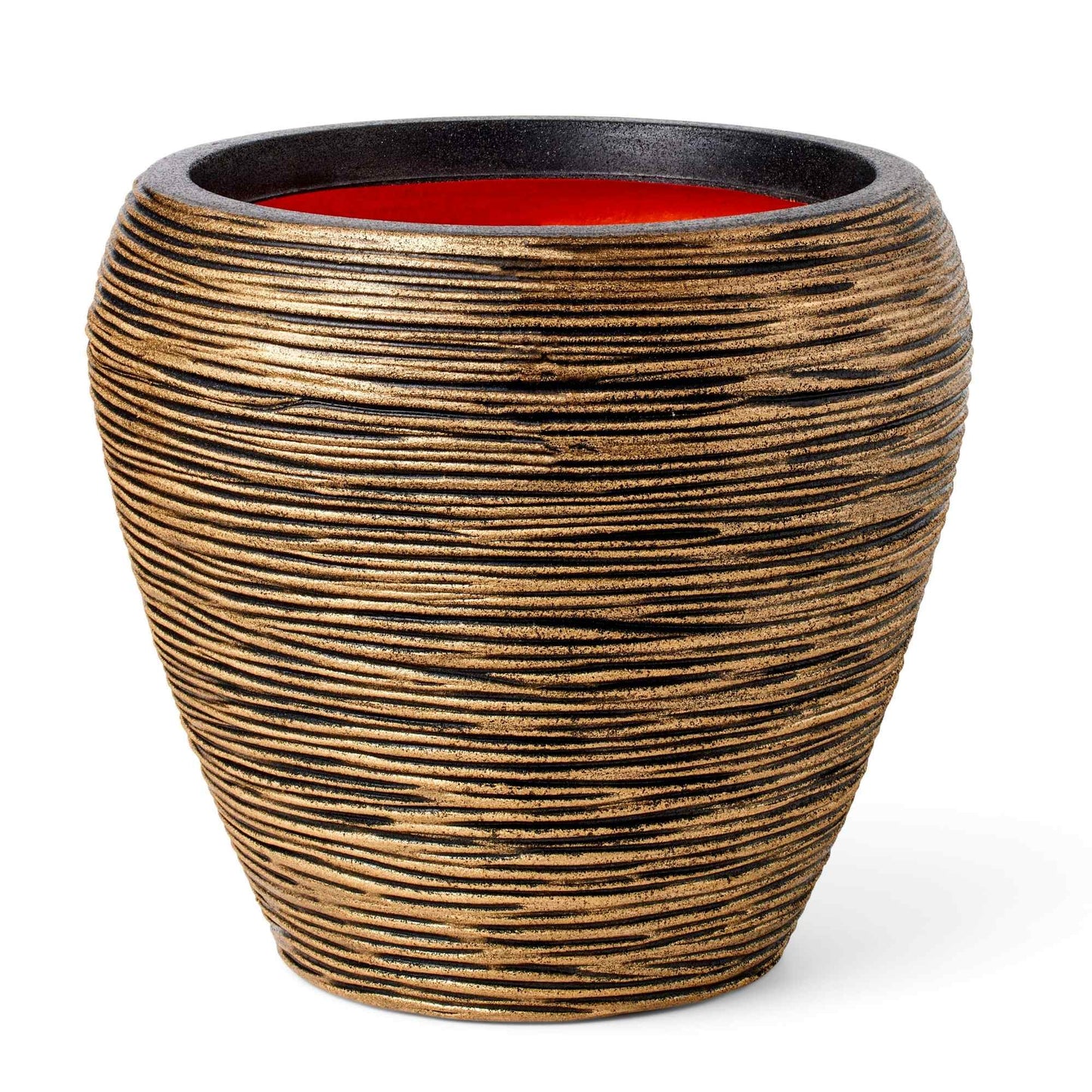Capi Nature Rib NL Vase Taper Round Black Gold