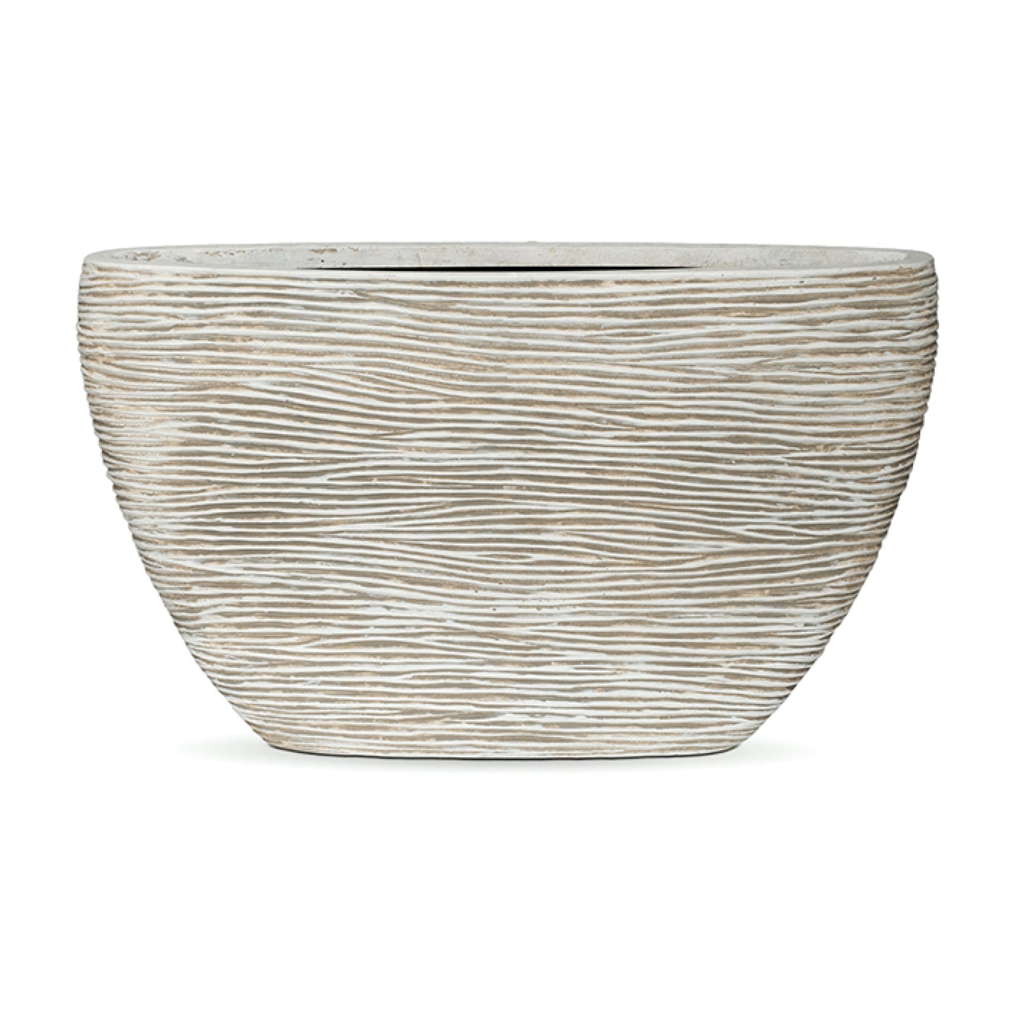 Capi Nature Rib Planter Oval Ivory