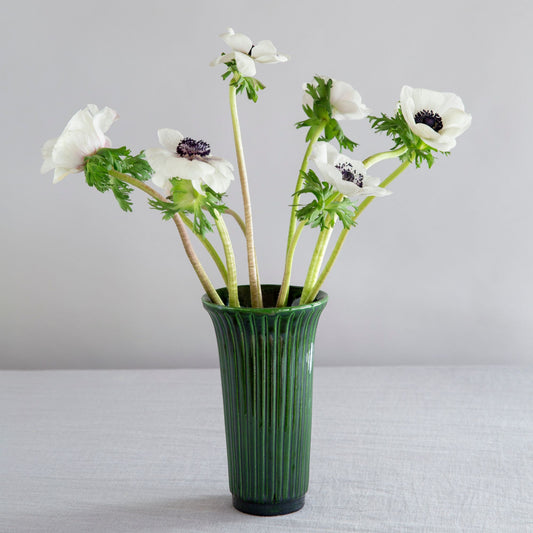 Daisy GLAZED Emerald Green Vase