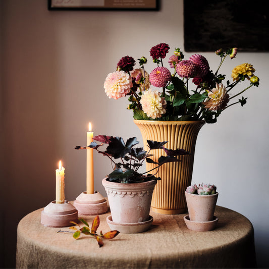 Daisy Glazed Amber Yellow Vase