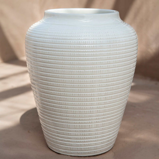 Willow GLAZED White Vase