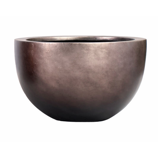 Baq Metallic Silver leaf Bowl Matt Coffee