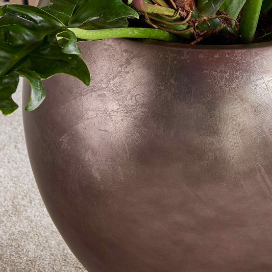 Baq Metallic Silver leaf Globe Elevated Matt Coffee s vložkou