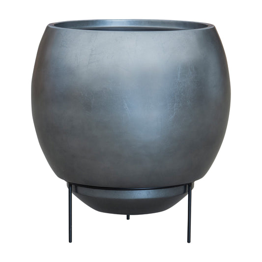 Baq Metallic Silver leaf Globe Elevated Matt Silver Blue s vložkou