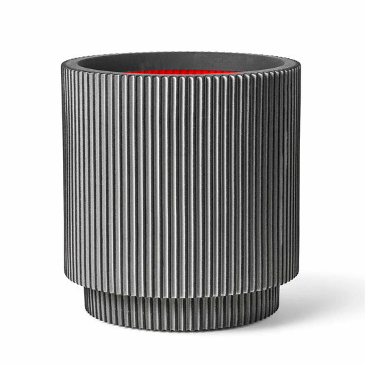 Capi Nature Groove NL Vase Cylinder Anthracite
