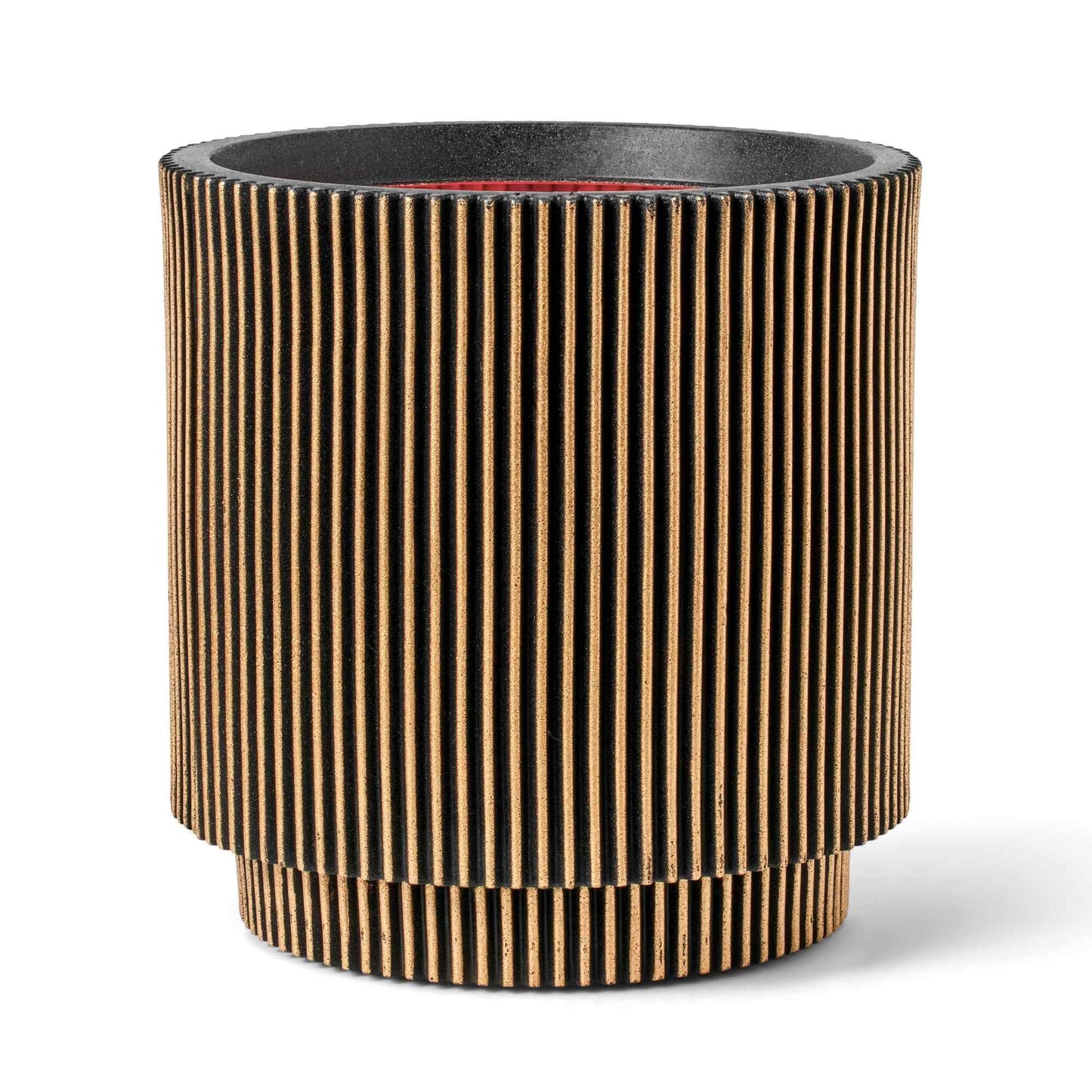 Capi Nature Groove NL Vase Cylinder Black Gold