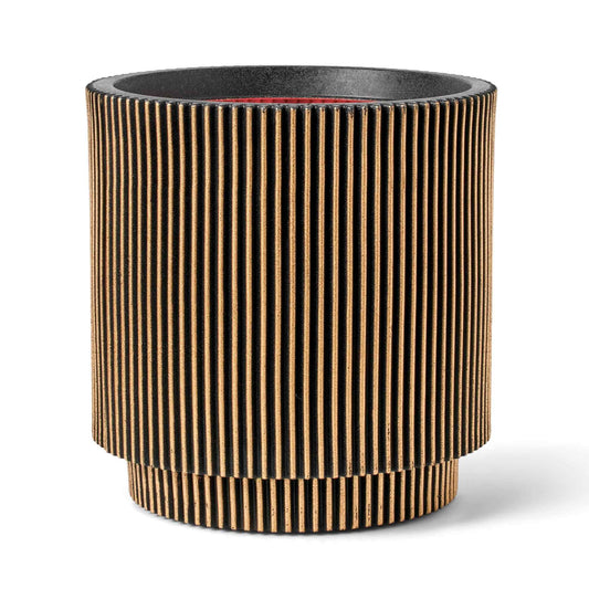 Capi Nature Groove NL Vase Cylinder Black Gold