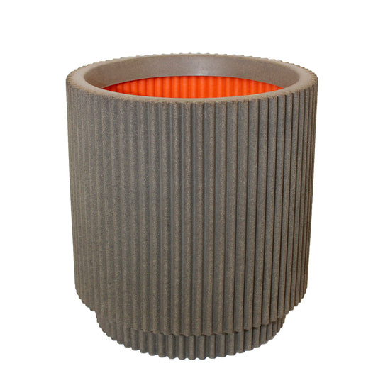 Capi Nature Groove NL Vase Cylinder Warm Taupe