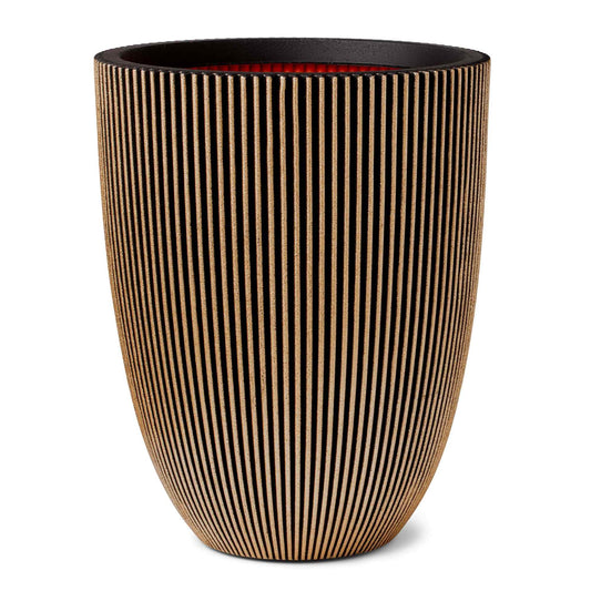 Capi Nature Groove NL Vase Elegant Low Black Gold