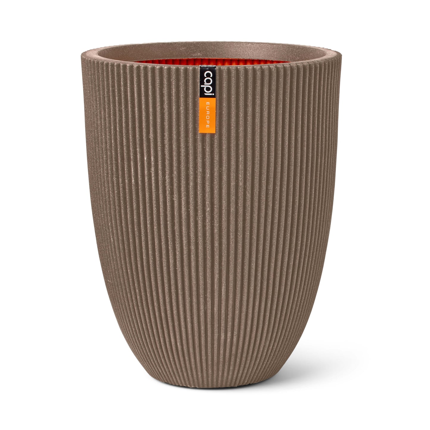 Capi Nature Groove NL Vase Elegant Low Warm Taupe