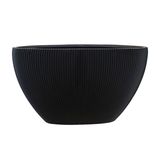 Capi Nature Groove Planter Oval Intense Black