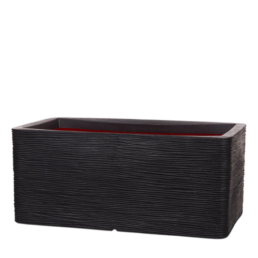 Capi Nature Rib NL Planter Rectangle Black