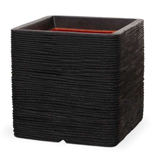 Capi Nature Rib NL Planter Square Black