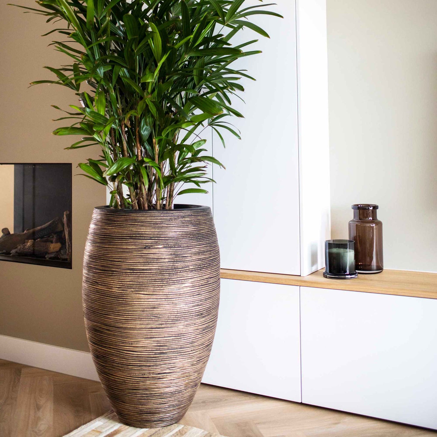 Capi Nature Rib NL Vase Elegant Deluxe Black Gold