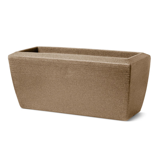 Capi Arc Granite Planter Rectangle Warm Taupe