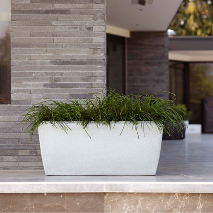 Capi Arc Granite Planter Rectangle White
