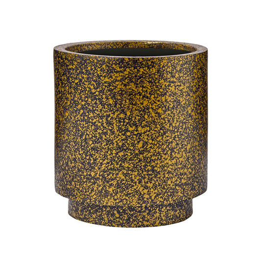 Capi Lux Terrazzo Vase Cylinder Black Gold