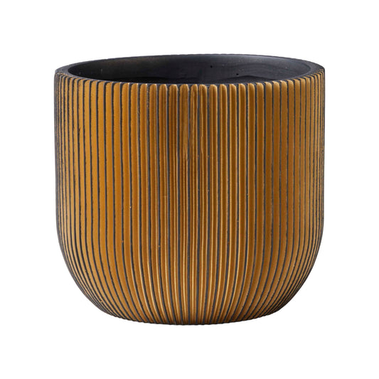 Capi Nature Groove Planter Ball Black Gold