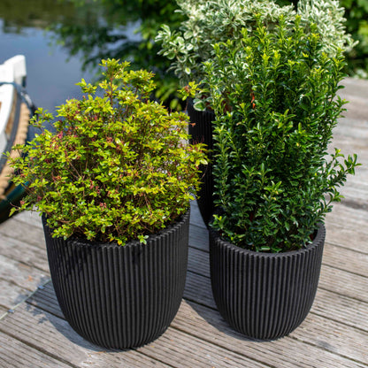 Capi Nature Groove Planter Ball Intense Black