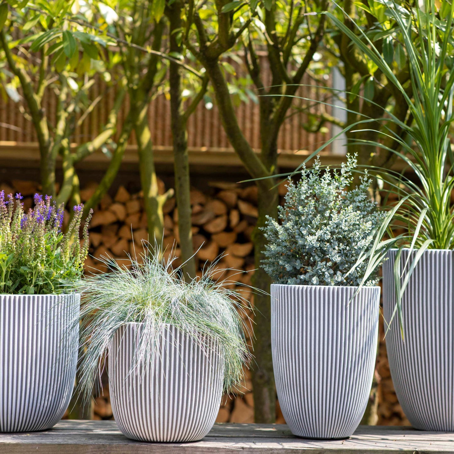 Capi Nature Groove Planter Ball Ivory