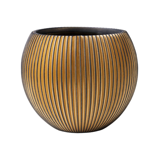 Capi Nature Groove Vase Ball Black Gold