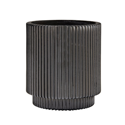 Capi Nature Groove Vase Cylinder Black