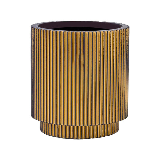 Capi Nature Groove Vase Cylinder Black Gold