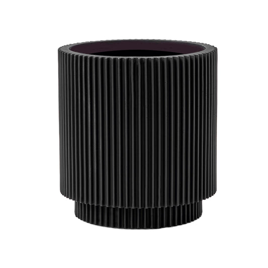 Capi Nature Groove Vase Cylinder Intense Black