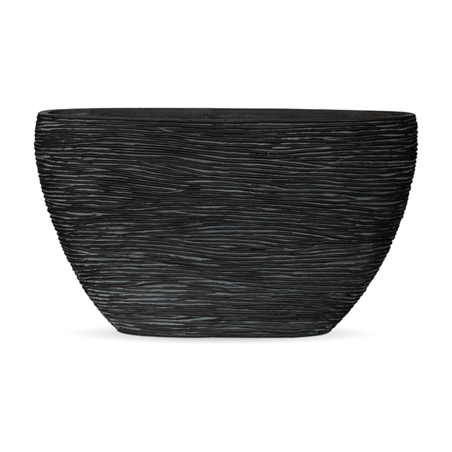 Capi Nature Rib Planter Oval Black