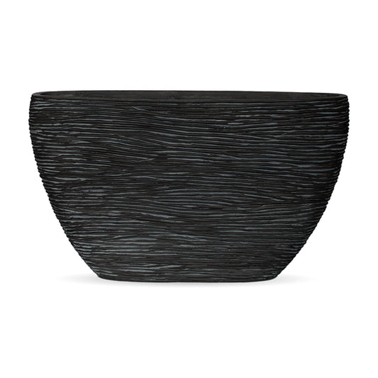 Capi Nature Rib Planter Oval Black