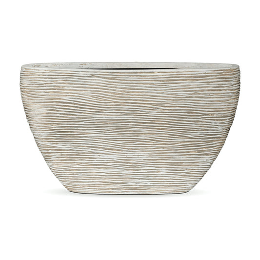 Capi Nature Rib Planter Oval Ivory