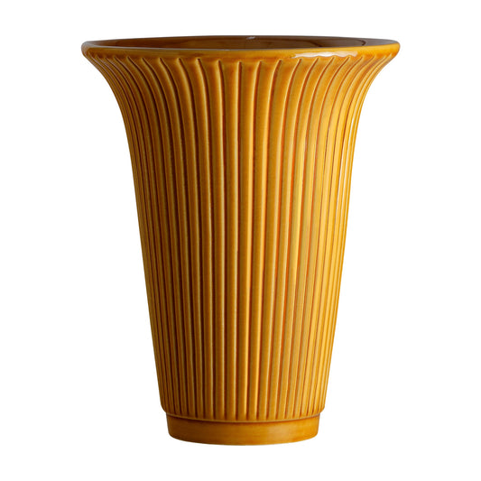 Daisy Glazed Amber Yellow Vase