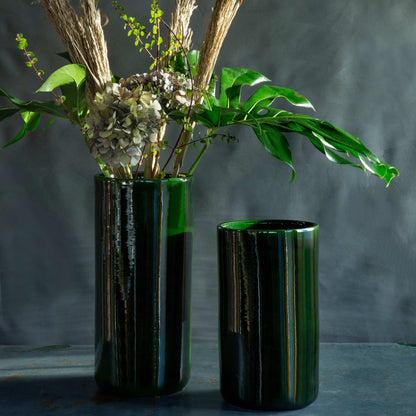 Oak GLAZED Emerald Green Vase