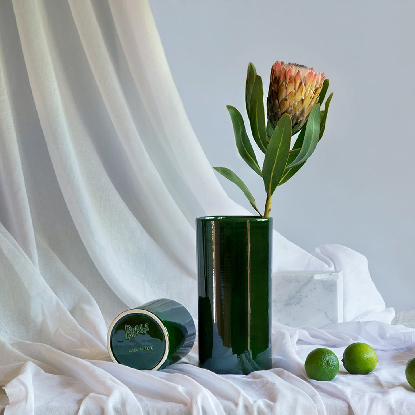 Romeo GLAZED Emerald Green Vase