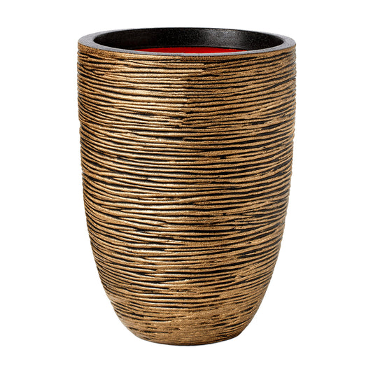 Capi Nature Rib NL Vase Elegant Low Black Gold