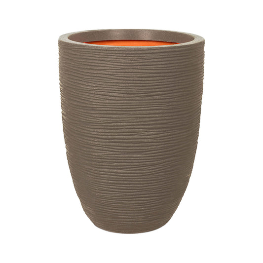 Capi Nature Rib NL Vase Elegant Low Warm Taupe