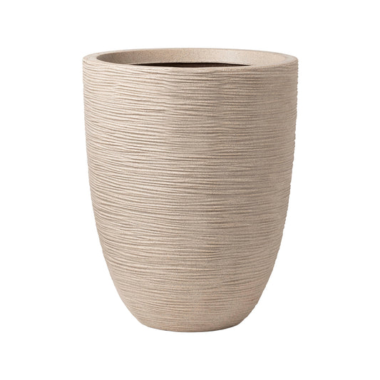 Capi Waste Rib NL Vase Elegant Low Terrazzo Beige